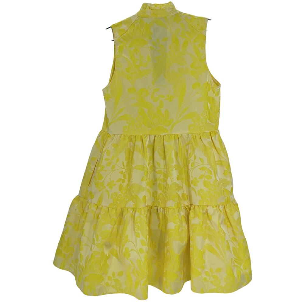 Amanda Uprichard Floral Yellow Saffron Mini Dress Size XS - Picture 3 of 4